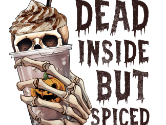 Spooky Halloween Skeleton Spiced Coffee Design, Instant download, PNG, JPG and PDF