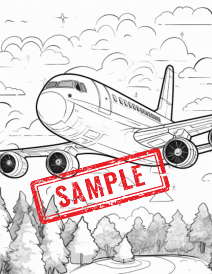 Transportation Tapestry: 32 Printable Coloring Pages of Trains, Planes, and More...DIGITAL DOWNLOAD! - Image 2