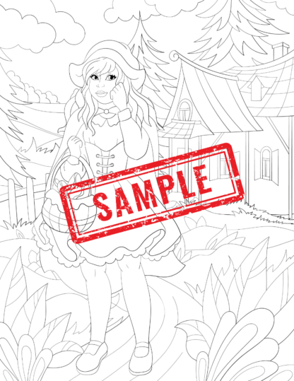 "Coloring Magic Unleashed: Discover the Enchanting World of 'Lilith and the Big Bad Wolf'" Coloring Pages! DIGITAL DOWNLOAD.. - Image 2