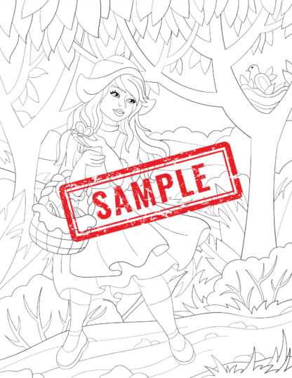 "Coloring Magic Unleashed: Discover the Enchanting World of 'Lilith and the Big Bad Wolf'" Coloring Pages! DIGITAL DOWNLOAD.. - Image 3