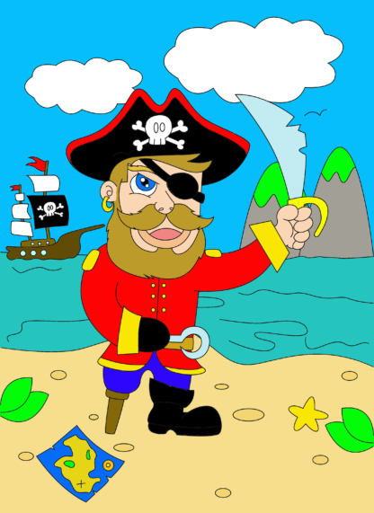 Children's Colouring book Pirates printable digital download for kids colouring pages - Image 2