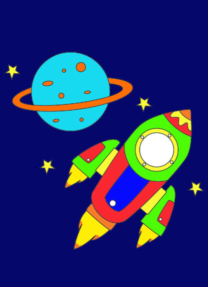 Children's Colouring book Fun In Space printable digital download for kids colouring pages - Image 2