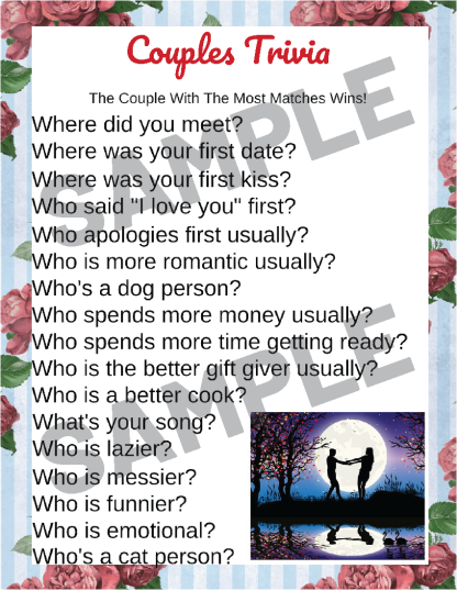 10-Couples Games-Romantic-Roses-Moonlit Scene - Image 3