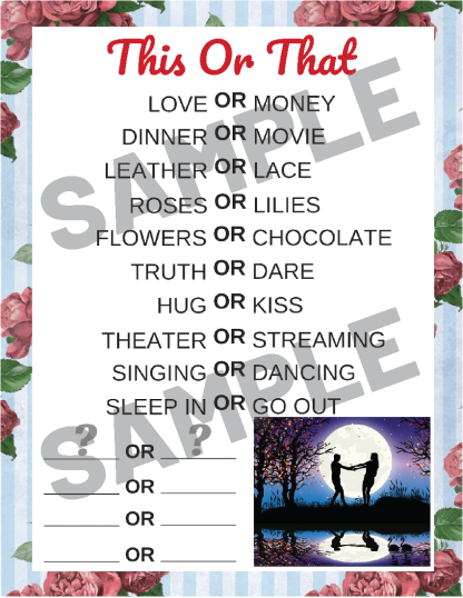 10-Couples Games-Romantic-Roses-Moonlit Scene - Image 4