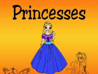 Children's Colouring book Princesses printable digital download for kids colouring pages