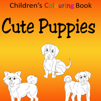 Children's Colouring book Cute Puppies printable digital download for kids colouring pages