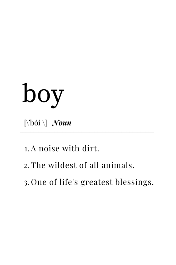 Funny Definition of Boy Digital Print, Wall Art, PRINTABLE, Noise with Dirt, Gift for Expectant Parents - Image 6