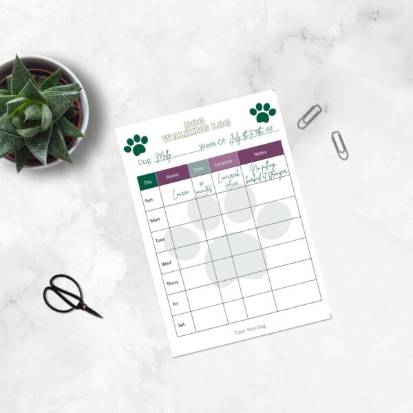 Printable Dog Walking Log | Dog Walking Schedule | Pet Walking Tracker | Dog Weight Loss Planner | Dog Exercise Plan | Digital Download | - Image 8