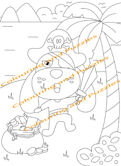 Children's Colouring book Pirates printable digital download for kids colouring pages - Image 8