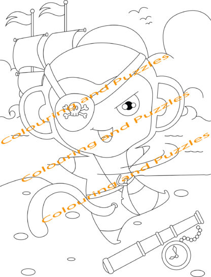 Children's Colouring book Pirates printable digital download for kids colouring pages - Image 9