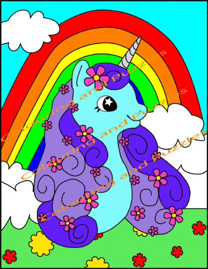 Children's Colouring books Unicorns and Baby Unicorns printable digital download for kids colouring pages activity - Image 3
