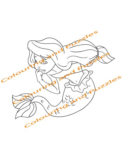 Children's Colouring book Mermaids printable digital download for kids colouring pages - Image 8