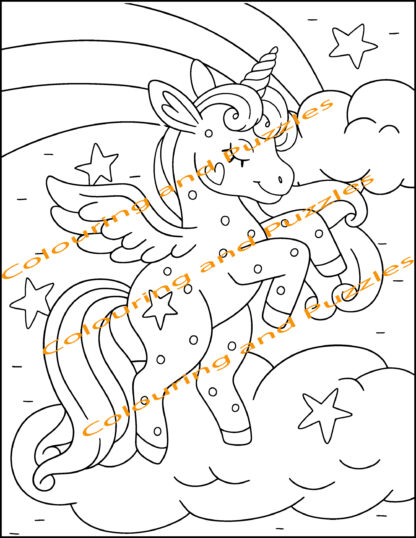 Children's Colouring books Unicorns and Baby Unicorns printable digital download for kids colouring pages activity - Image 7