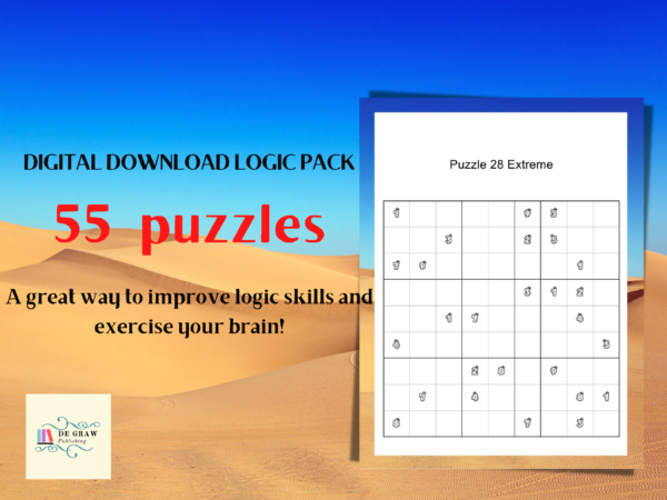 Fun Desert-Themed Very Easy to Extreme Cactus Font Sudoku Logic Puzzles, Very Easy, Easy, Normal, Hard, Very Hard, Tough, Extreme Sudoku - Image 2