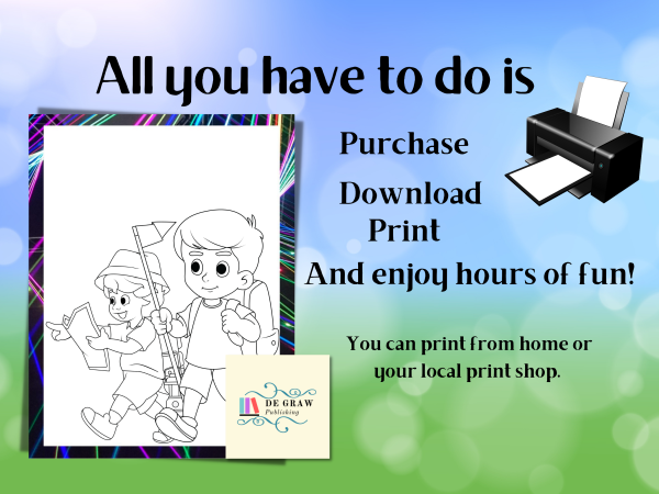 45 Fun and Relaxing Kids at Work and Play Digital Coloring Pack for Children and Adults - Image 7