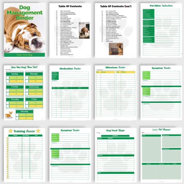 The Complete Dog Planner | Digital Download, Dog Tracker, Checklist, Schedule, Planner - Image 3