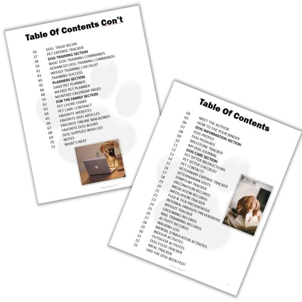 The Complete Dog Planner | Digital Download, Dog Tracker, Checklist, Schedule, Planner - Image 4