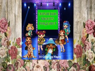 FASHION DOLL PAGEANT COLORING PAGES! Printables...Digital Download...