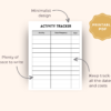 Minimalist Activity Tracker, Printable Activity Tracker, Planner Page - Image 3