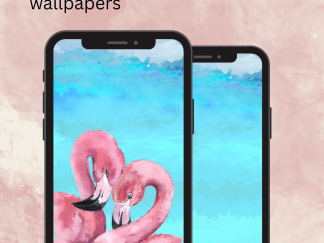 Flamingo Love Phone Digital Wallpaper