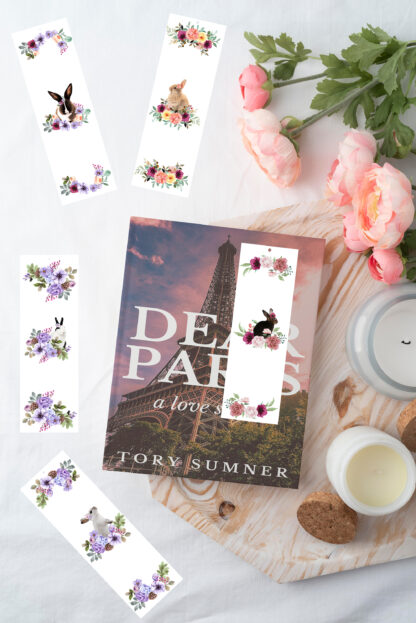 Set of 5 pretty Floral Bunny themed Printable Bookmarks home printable PDF instant download