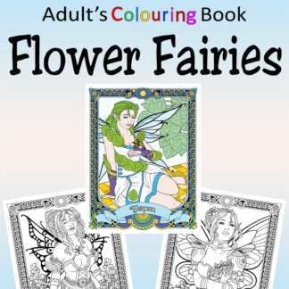aMazing Adult colouring Flower Fairies printable digital download for grownups colouring pages book