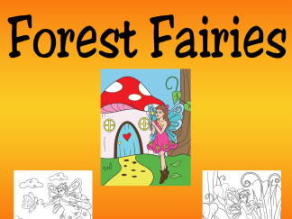Children's Colouring book Forest Fairies printable digital download for kids colouring pages