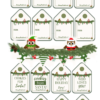 green garland with festive Owls on gift tags