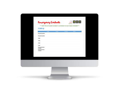 Printable Emergency Contacts List for Family Members and Caregivers - Image 2