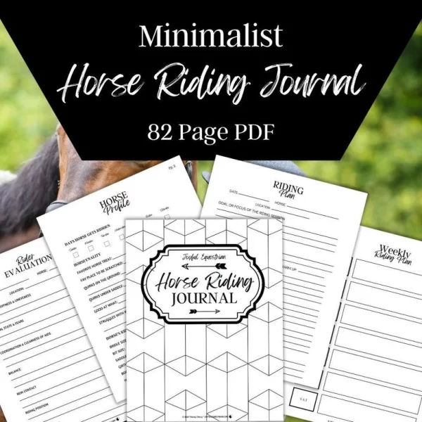 Black and white Horse Riding Journal
