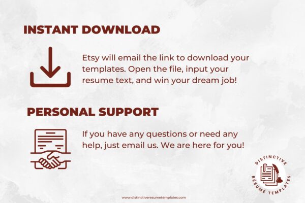 Resume & Cover Letter Template for Word | Matching Biography, References | ATS Friendly | Professional Resume CV