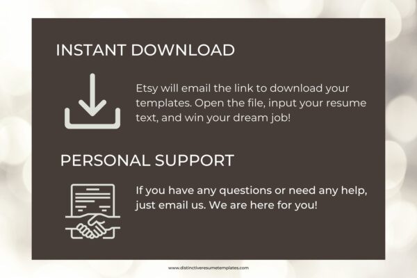 Traditional Professional Resume Template, Modern, 2 Pages for MS Word, Fully ATS Compatible