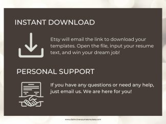 Traditional Professional Resume Template, Modern, 2 Pages for MS Word, Fully ATS Compatible