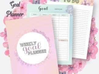 Pastel flowers weekly planner – weekly goal planner
