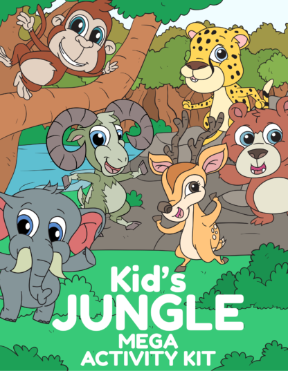 Kid's Jungle Activity kit drawing printable digital download for children activity book colouring puzzles posters