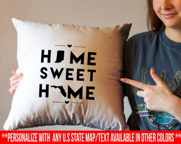 Home Sweet Home Throw Pillow Cover – Personalizable Item