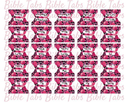 Magenta Floral Bible Tabs, Double Sided Printable Bible Tabs for Bible Journaling and Devotionals, Floral Bible Tabs, Dark Pink Tabs - Image 6