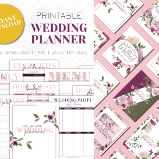 Magenta and Green wedding planner printable