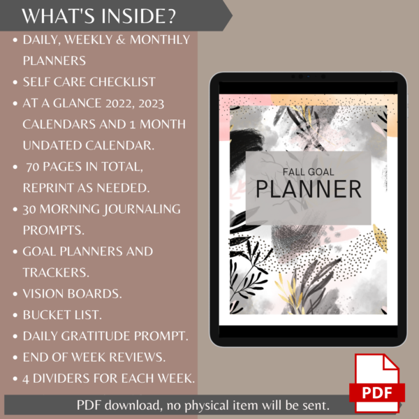 BUJO STYLE Self-Care Planner and Journal Bundle with Daily Prompts. Printable Planner Undated in US Letter , A4, A5 size - Image 6