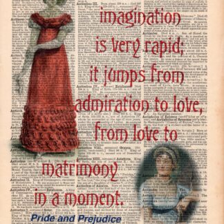 matrimony Pride and prejudice book page art