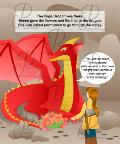 Princess and the Dragon personalised children's story book for girls PDF Goodnotes home printable - Image 5
