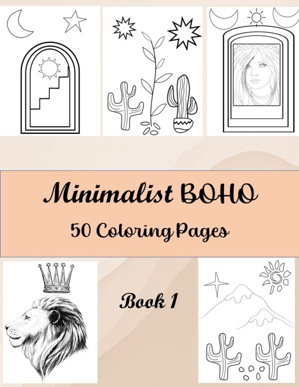 Minimalist BOHO Coloring Pages-Book 1. PRINTABLES. Digital Download - Image 2