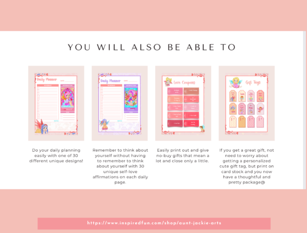 Cupid's Day PLANNER, 30 Daily, 4 Weekly Layouts, 1 Monthly Layout,Printable Templates, US Letter, Cupid Valentine's Day, Date Night Planner - Image 6