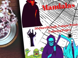 Monster Mandalas: 30 Horrifyingly Unique Printable Coloring Pages! DIGITAL DOWNLOAD...
