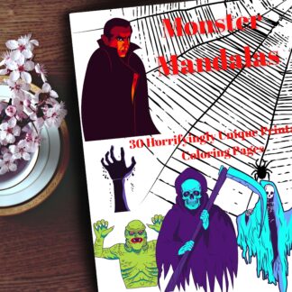 Monster Mandalas: 30 Horrifyingly Unique Printable Coloring Pages! DIGITAL DOWNLOAD...
