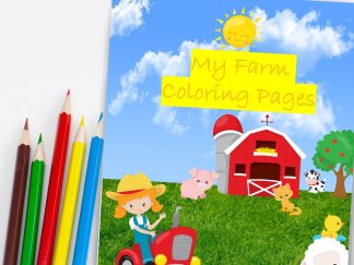 MY FARM Coloring Pages For Toddlers. Printable DIGITAL DOWNLOAD!