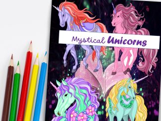 Mystical Unicorns 30 Printable Coloring Pages