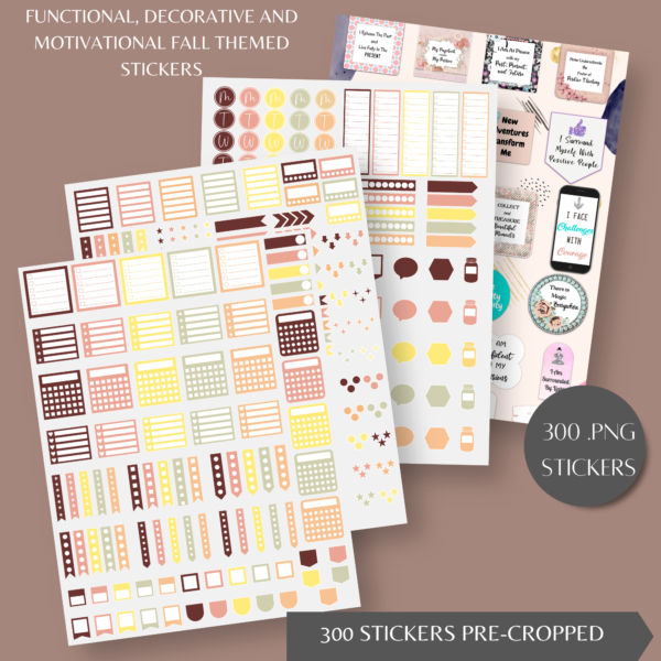 BUJO STYLE Self-Care Planner and Journal Bundle with Daily Prompts. Printable Planner Undated in US Letter , A4, A5 size - Image 7
