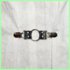 Black leather cinch clip with silver tone clips & o-ring. Shirt clip, dress clip, sweater clip, skirt clip, jacket clip. Instant DIY tailoring. Shipping included.