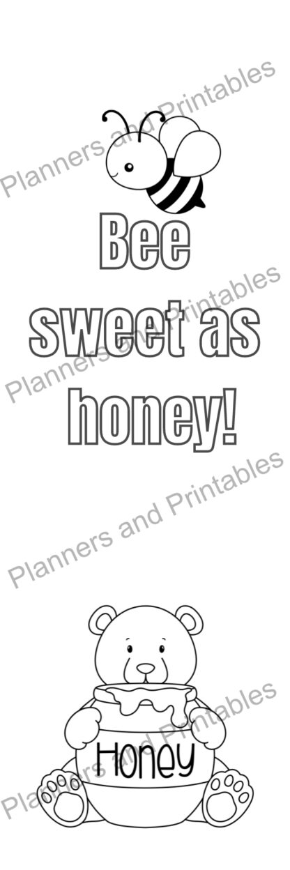 Set of 10 Bee Positive affirmation Printable Bookmarks to colour home printable PDF instant download - Image 15